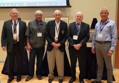 Potter Club 90th Anniversary October 15, 2021
Distinguished Potter Men, L to R:
Gary Penfield, `63, Pres.; Myskania; Athletic Hall of Fame;
John Quattrocchi, `73; Athletic Hall of Fame;
Richard "Doc" Sauers, University Award; Athletic Hall of Fame (Faculty Advisor); 
Doug Penfield, `60; Myskania;
Charles Kriete, `72, Pres.
